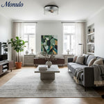 Cargar imagen en el visor de la Galería, Lámpara de techo empotrada de vidrio acanalado elegante Bravira – Luminaria moderna de perfil bajo para dormitorio