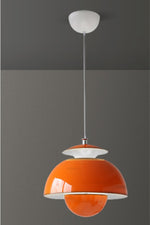 Cargar imagen en el visor de la Galería, Lámpara colgante nórdica de metal con forma de macarrón y capullo de flor LED con apertura superior