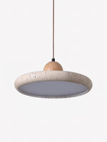 Load image into Gallery viewer, Modern Minimalist Travertine Frisbee Pendant Lamp
