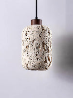 Load image into Gallery viewer, Barrel-shaped Travertine Cutout Pendant Lamp