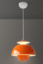 Cargar imagen en el visor de la Galería, Lámpara colgante nórdica de metal con forma de macarrón y capullo de flor LED con apertura superior