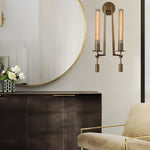 Load image into Gallery viewer, Slim Wall Light with Ribbed Glass and Metallic Modern Frame