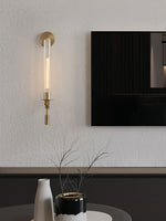 Load image into Gallery viewer, Slim Wall Light with Ribbed Glass and Metallic Modern Frame