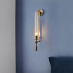 Load image into Gallery viewer, Slim Wall Light with Ribbed Glass and Metallic Modern Frame