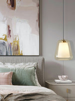 Load image into Gallery viewer, Modern Pendant Light – Frosted Inner Shade and Clear Outer Glass