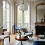 Load image into Gallery viewer, Eloise Scallop Vintage Milk Glass Semi-Flush Mount Pendant Light