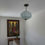 Load image into Gallery viewer, Eloise Scallop Vintage Milk Glass Semi-Flush Mount Pendant Light