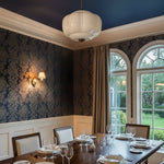 Load image into Gallery viewer, Eloise Scallop Vintage Milk Glass Semi-Flush Mount Pendant Light