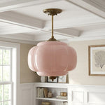 Load image into Gallery viewer, Eloise Scallop Vintage Milk Glass Semi-Flush Mount Pendant Light