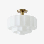 Load image into Gallery viewer, Geotower Glass Tiered Flush Ceiling Light - Vintage Inspired Glass Metal Ceiling Fixture for Home