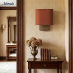 Load image into Gallery viewer, Nolvara Aleena Soft Fabric Luxe Metal Fabric Wall Sconce for Bedroom Reading Light