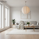 Cargar imagen en el visor de la Galería, Lámpara colgante Alvian con pantalla de lino texturizado: una luminaria colgante moderna y minimalista para comedores y salas de estar.