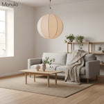 Cargar imagen en el visor de la Galería, Lámpara colgante Alvian con pantalla de lino texturizado: una luminaria colgante moderna y minimalista para comedores y salas de estar.