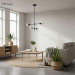 Load image into Gallery viewer, Mobilux Line Contemporary Open-Frame Globe Chandelier – Adjustable Height Statement Lighting for Foyer