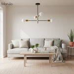 Load image into Gallery viewer, Mobilux Line Contemporary Open-Frame Globe Chandelier – Adjustable Height Statement Lighting for Foyer