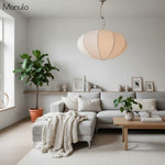 Cargar imagen en el visor de la Galería, Lámpara colgante Alvian con pantalla de lino texturizado: una luminaria colgante moderna y minimalista para comedores y salas de estar.