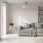 Cargar imagen en el visor de la Galería, Lámpara de techo semiempotrada Elumina Silk con pantalla metálica y tela – Ideal para salones y dormitorios