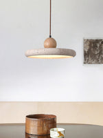 Load image into Gallery viewer, Modern Minimalist Travertine Frisbee Pendant Lamp