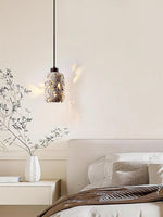 Cargar imagen en el visor de la Galería, Lámpara colgante recortada de travertino en forma de barril