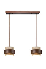 Load image into Gallery viewer, Travertine Wood Pendant Lamp - Modern Organic Hanging Light for Living Room
