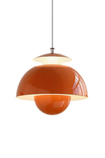 Cargar imagen en el visor de la Galería, Lámpara colgante nórdica de metal con forma de macarrón y capullo de flor LED con apertura superior