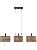 Load image into Gallery viewer, 3 Light Rustic Drum Hand Woven Rattan Pendant Light