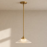 Bild in Gallery-Viewer laden, Bravira gerippte Glas-Pendelleuchte – Messing- und Glas-Pendelleuchte mit Landhausstil