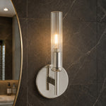 Bild in Gallery-Viewer laden, Bravira Glass Tube Wandlampe - Klassische gerippte Messingrohrbeleuchtung