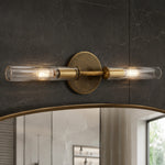 Bild in Gallery-Viewer laden, Bravira Glass Tube Wandlampe - Klassische gerippte Messingrohrbeleuchtung