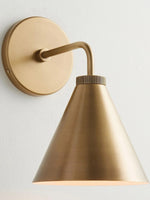 Load image into Gallery viewer, Conique Metal Tapered Sconce Cone Wall Light – Black or Brass Conical Retro Design