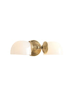 Load image into Gallery viewer, Double Globe Sconce – Horizontal Wall Light In Polished Brass Finish