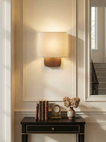 Load image into Gallery viewer, Nolvara Aleena Soft Fabric Luxe Metal Fabric Wall Sconce for Bedroom Reading Light