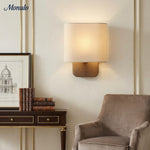 Load image into Gallery viewer, Nolvara Aleena Soft Fabric Luxe Metal Fabric Wall Sconce for Bedroom Reading Light