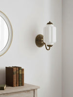 Load image into Gallery viewer, Vintage Milk Glass Sconce Bedside Hallway Eloise Wall Sconce