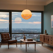 Mixing Bauhaus lighting with mid-century modern furniture