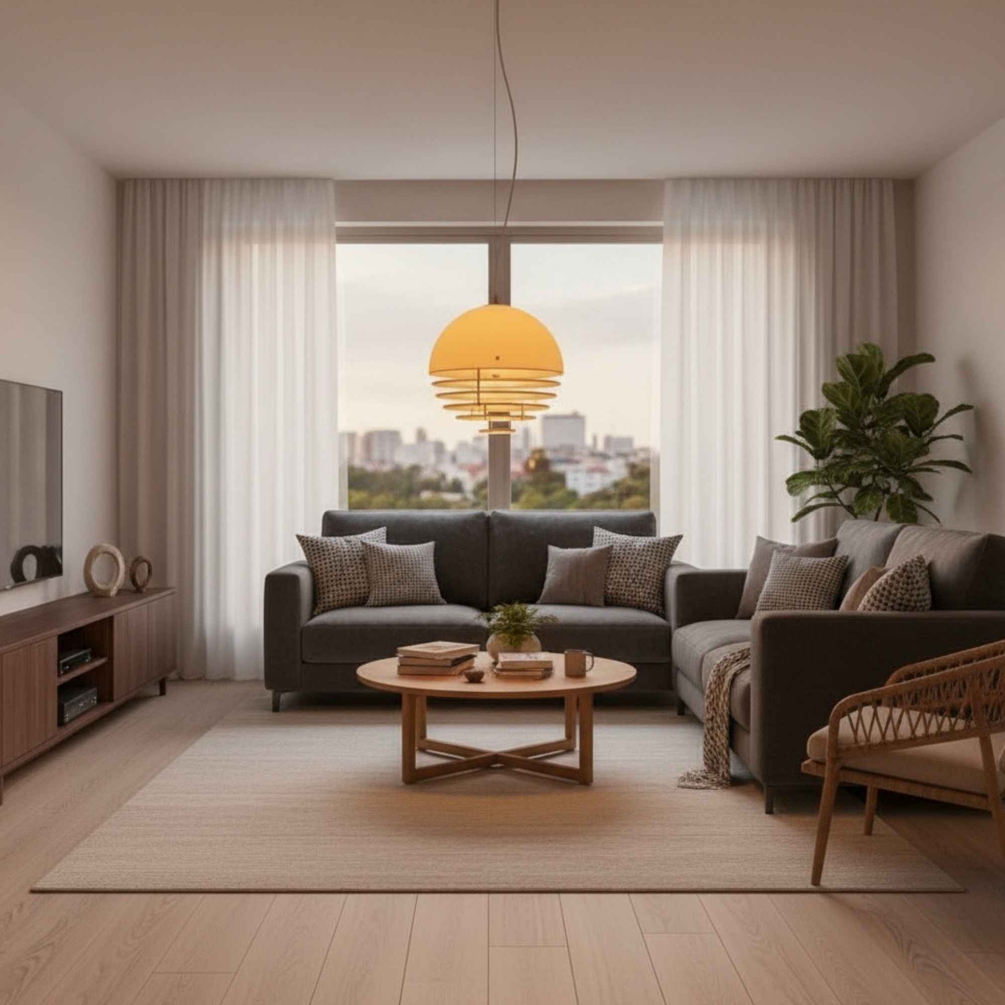 How to Create a Warm Bauhaus Sunset Vibe in Your Small Living Room