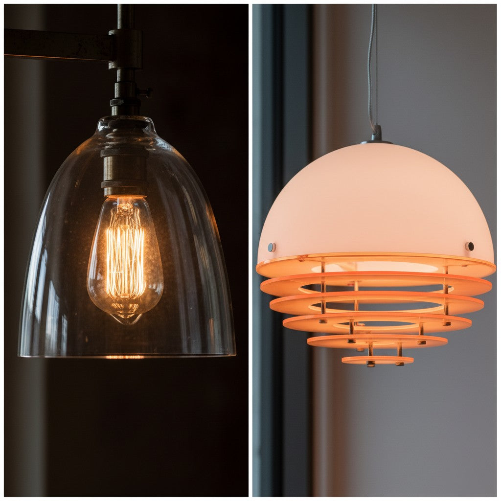 Acrylic vs glass lamp shade light diffusion comparison