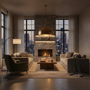 A soulful living room with layered ambient, task, and accent lighting at night.
