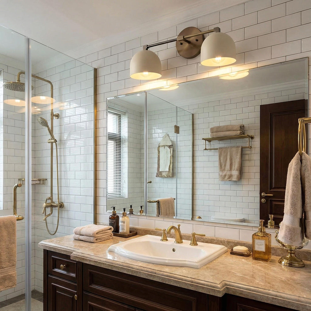 Metio Dome Vanity Wall Light – Mid-Century Fixture for Bathroom