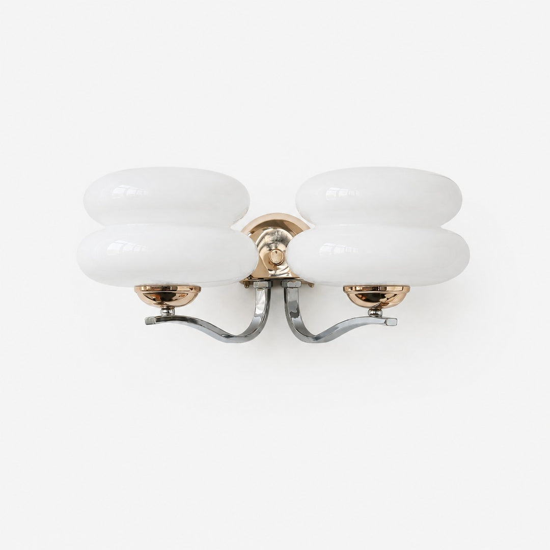 Double Layer Milk Glass Wall Sconce