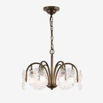 Load image into Gallery viewer, Brass Flower Glass Chandelier