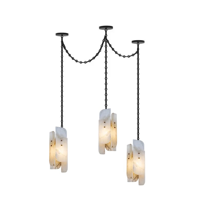Frosted Cylinder Shade Chain Hardwired Chandelier