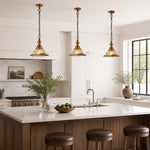 Bild in Gallery-Viewer laden, Brass and Amber Glass Mini Pendant Light