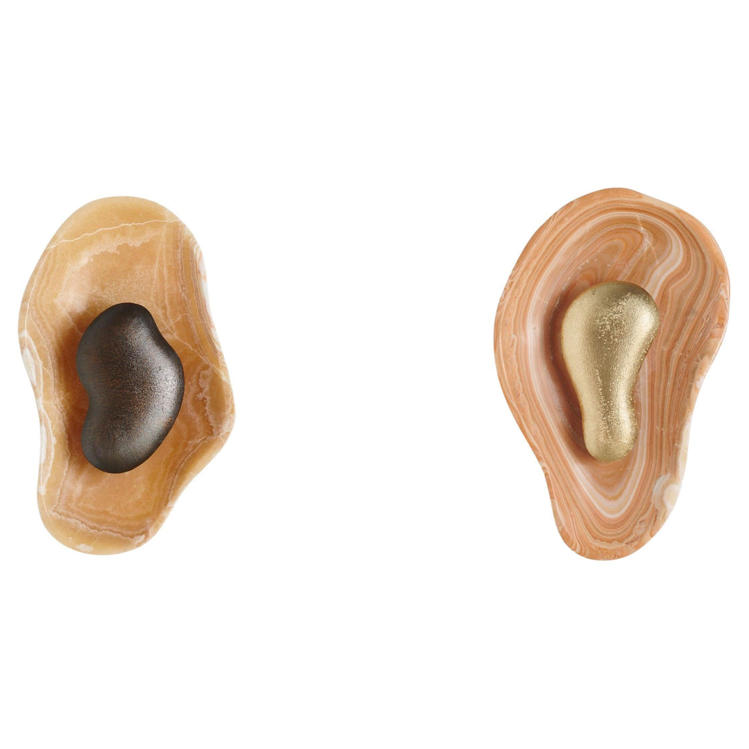 Oyster Hammerschlag Onyx Wandleuchte
