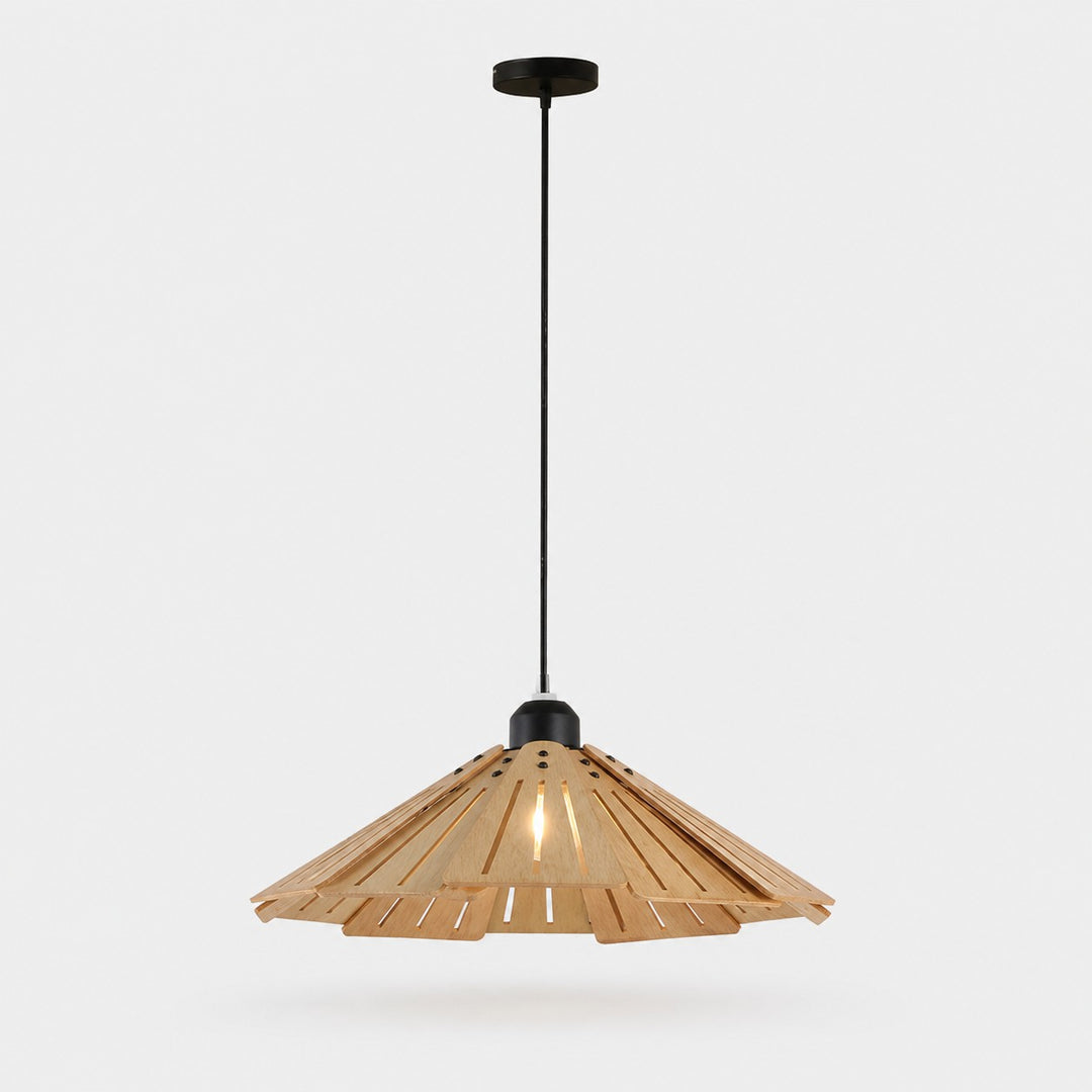 Natural A style 35cm wooden pendant light