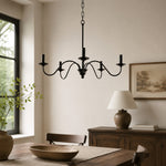 Charger l'image dans la visionneuse de galerie, Lustre vintage en fer noir de style bougeoir