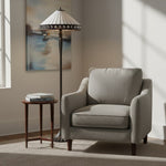 Cargar imagen en el visor de la Galería, Lámpara de pie de cristal artístico TiffStar con pantalla con diseño ornamental: lámpara de pie para salas de estar