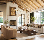 Load image into Gallery viewer, Auria Hand-blown Glass Metal Chandelier - Contemporary Brass Design
