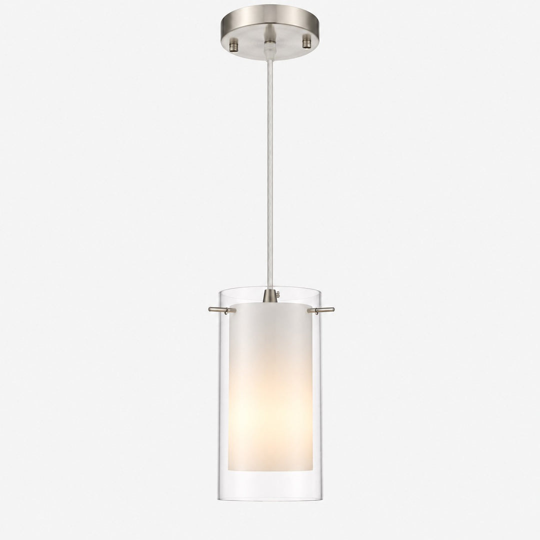 Modern Double Glass Pendant Light With Chrome Finish