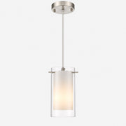 Double Glass Pendant Light with one to three lights and a modern profile